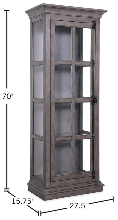 Scarlett 27.5\" Curio Cabinet with Glass Shelves - Grey