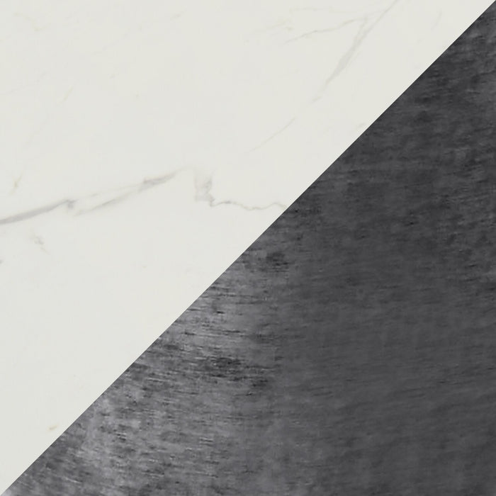 Verona 5pc Dining Set with Table & 4 Lexi Chairs, Culture Marbled Top, Metal, 42\"W Round - Grey