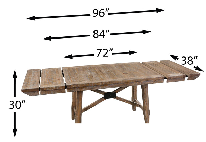 Cedar Dining Table, Pine Wood, Trestle-Base, 72.07\"W - Brown