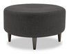 Made in Canada Customizable Sofa Lab The Curve 31\" Linen-Look Fabric Ottoman - Luna Kohl Grey
