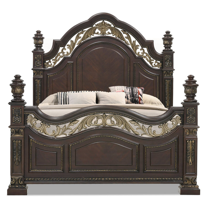 Wynn Panel Bed, Cherry Brown - Queen Size