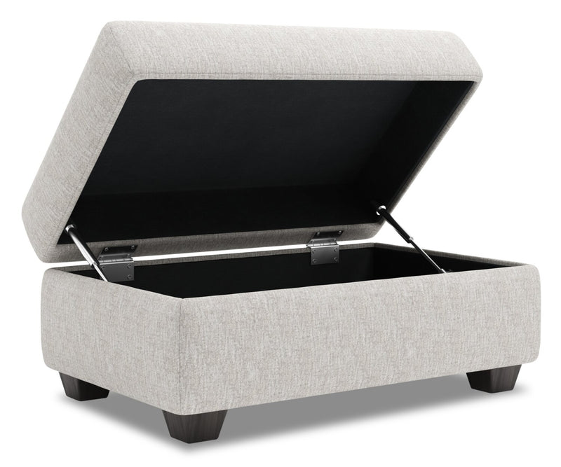 Made in Canada Customizable Sofa Lab The Trunk 39\" Chenille Fabric Storage Ottoman - Luxury Silver