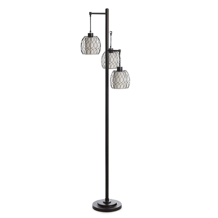 Delano 71.5\" Antiqued-Bronze with Black Wire Shade Table Lamp