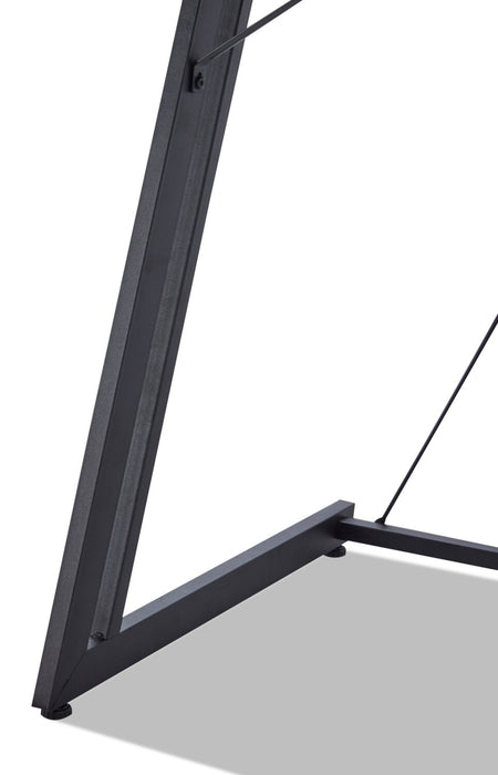 Sparta 48\" Gaming Office Desk with Raised Monitor Shelf - Black with Red Accents