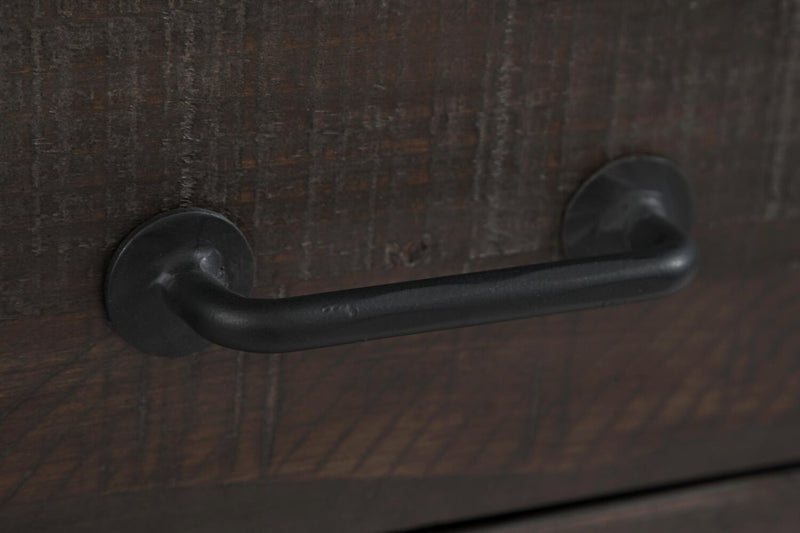 Morgan 16\" Rustic Powered Chairside Table with Storage - Dark Brown with Reclaimed Wood