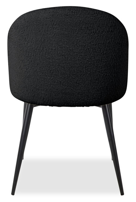 Bali Dining Chair with Boucle Fabric, Metal - Black
