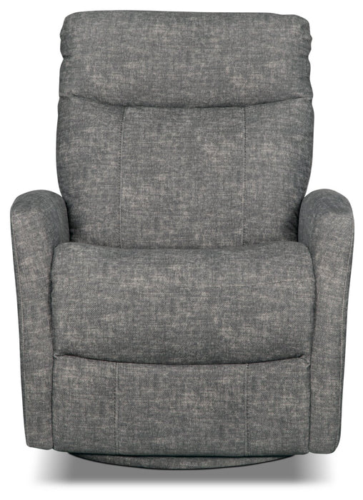 Jeffry 30.3\" Velvet Fabric Swivel Glider Reclining Chair - Grey