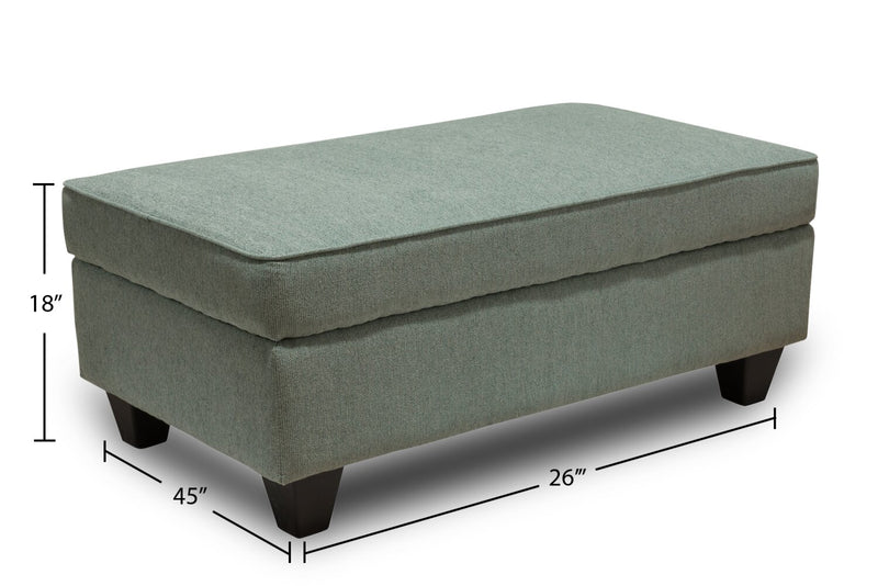 Made in Canada Scarlett 26\" Chenille Fabric Ottoman - Marine Blue