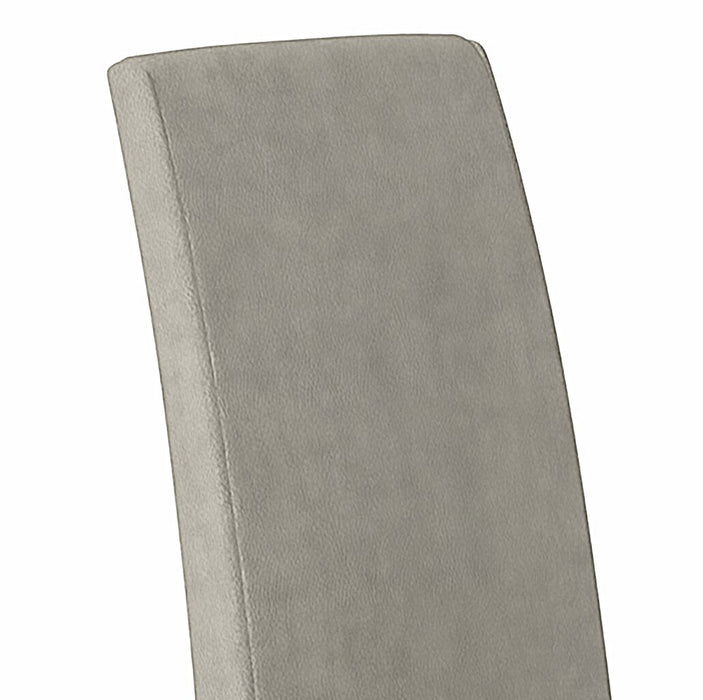 Raia Dining Chair with Vegan-Leather Fabric - Made in Italy, Modern - Light Grey