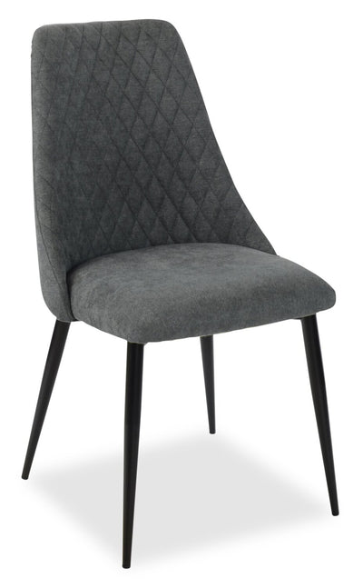 Miya Dining Chair with Polyester Fabric, Metal - Charcoal | Chaise de salle à manger Miya en tissu de polyester et en métal - anthracite
