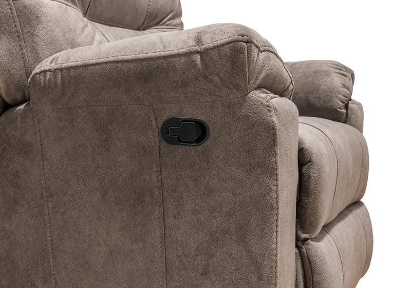 Made in Canada Gybson 38\" Fabric Glider Reclining Chair -  Latte Brown