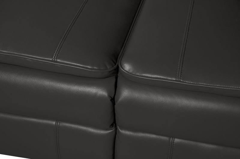 Chandler 82\" Leather-Look Fabric Power Reclining Sofa with USB Ports - Grey