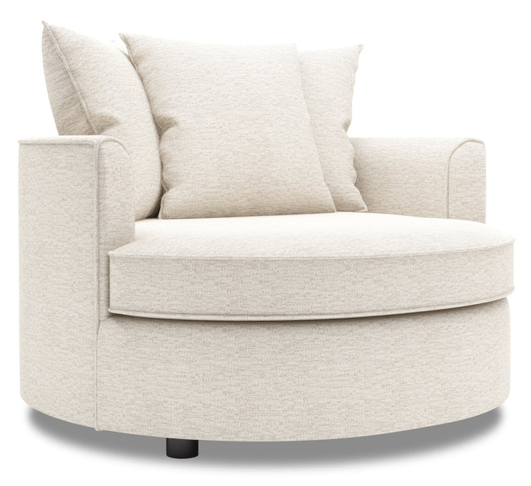 Made in Canada Sofa Lab Customizable Cuddler 48\" Chenille Fabric Accent Chair -  Luxury Sand Beige