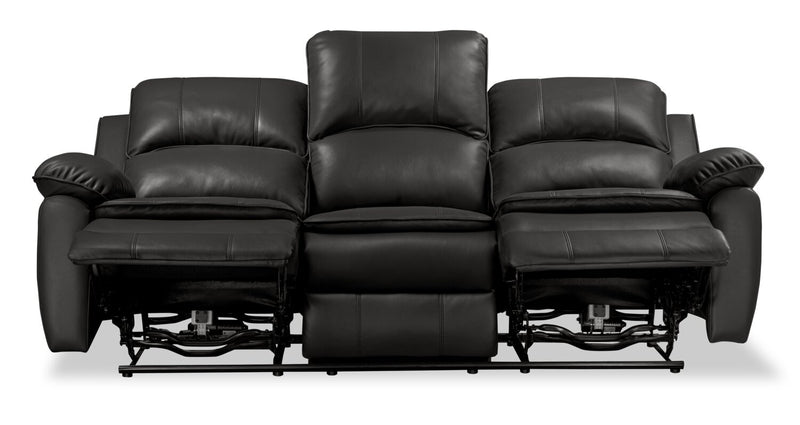 Chandler 82\" Leather-Look Fabric Power Reclining Sofa with USB Ports - Grey