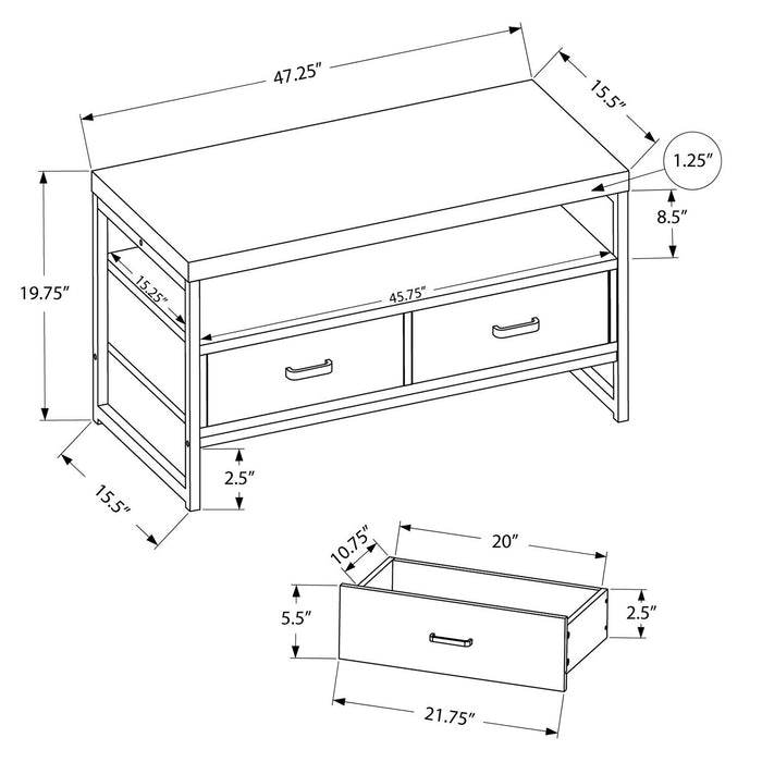 Corban 48\" Modern TV Stand with Storage and Cable Management for TVs up to 55\"- Black