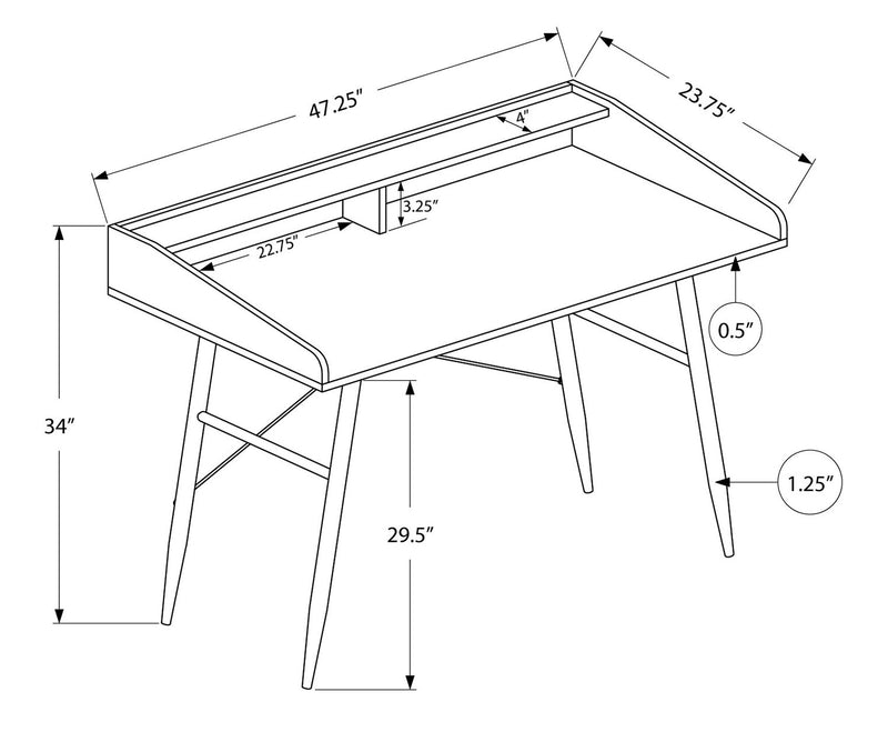 Jeremy 47.25\" Office Desk with Small Hutch - Natural