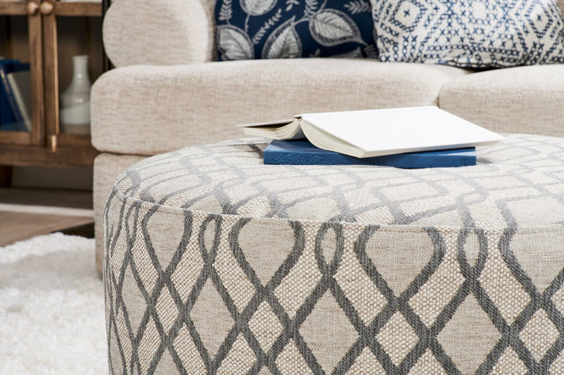 Made in Canada Customizable Sofa Lab The Curve 31\" Fabric Ottoman - Steel Multicolour