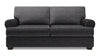 Made in Canada Customizable Sofa Lab Roll 76\" Chenille Fabric Condo Size Sofa with Rolled Arms - Luxury Charcoal Grey