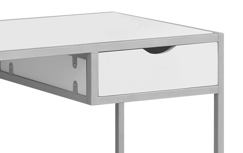 Everly 42.25\" Office Desk with Drawer - White/Silver