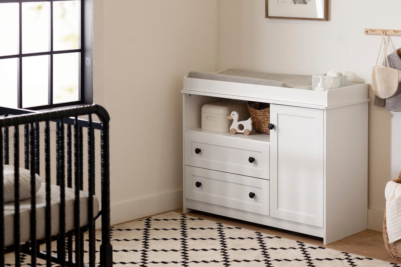 Zoe Baby Change Table with Storage Drawers - White