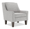 Made in Canada Sofa Lab Customizable Club 29\" Linen-Look Fabric Accent Chair with Wood Legs - Luna Domino Grey