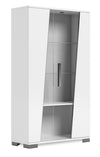 Raia Dining Curio with Storage & Glass Display Shelves - Made in Italy, Modern, 40\"W - White