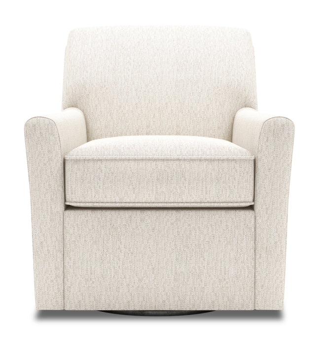 Made in Canada Sofa Lab Customizable Swivel 31\" Chenille Fabric Accent Chair - Luxury Sand Beige