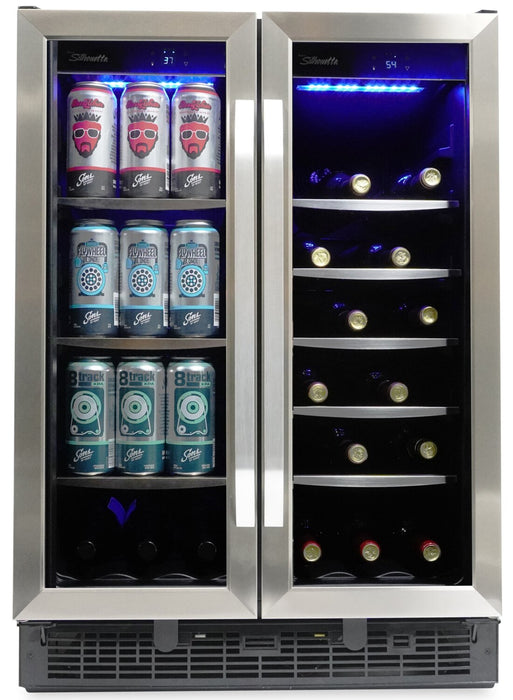 Silhouette Emmental 23.8\" 5.1 Cu. Ft. French-Door Beverage Centre / Wine Cooler - Stainless Steel - SBC051D1BSS