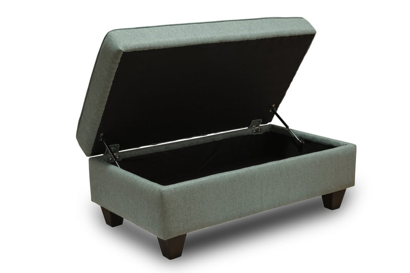 Made in Canada Scarlett 26\" Chenille Fabric Ottoman - Marine Blue