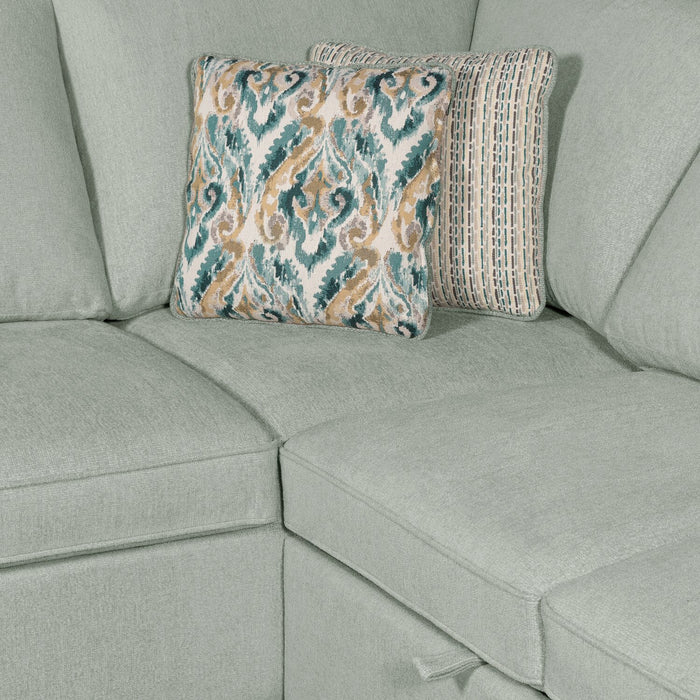 Scott Living Haven 2-Piece Right-Facing Chenille Fabric Sleeper Sectional - Seafoam Blue