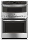 GE 30\" 6.7 Cu. Ft. Electric Wall Oven with Microwave and True European Convection - Stainless - JT3800SHSS