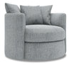 Made in Canada Sofa Lab Customizable Nest 41\" Linen-Look Fabric Swivel Accent Chair - Luna Pewter Grey