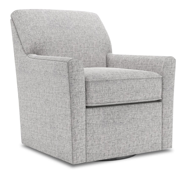 Made in Canada Sofa Lab Customizable Swivel 31\" Linen-Look Fabric Accent Chair -  Luna Domino Grey