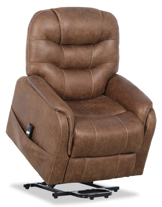 Landon 34\" Microfibre Power Lift Reclining Chair - Brown