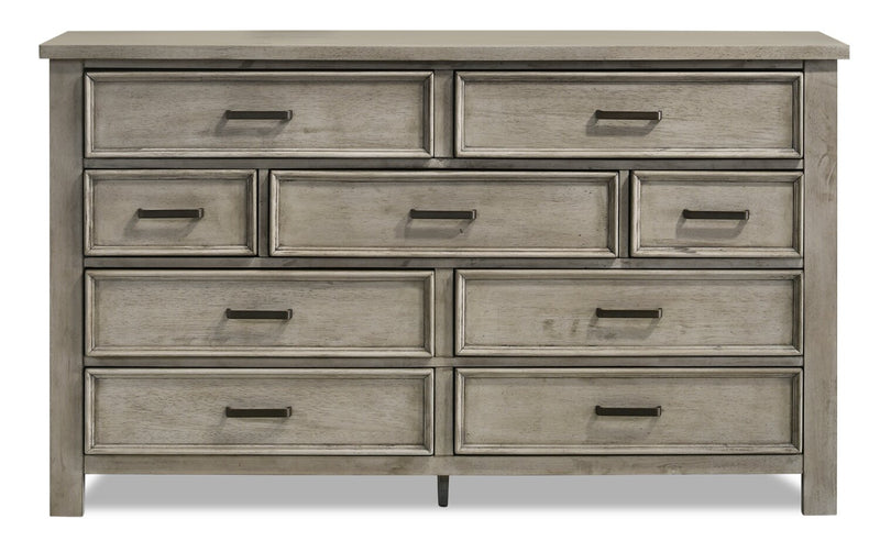 Levi Bedroom 7-Drawer Dresser, 67\"W x 38\"H, Wood - Drift Grey