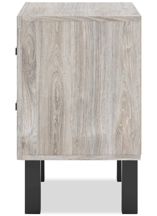 Zen Bedside 2-Drawer Nightstand with Built-in Charging Ports, 21.3\"W x 25\"H - Grey