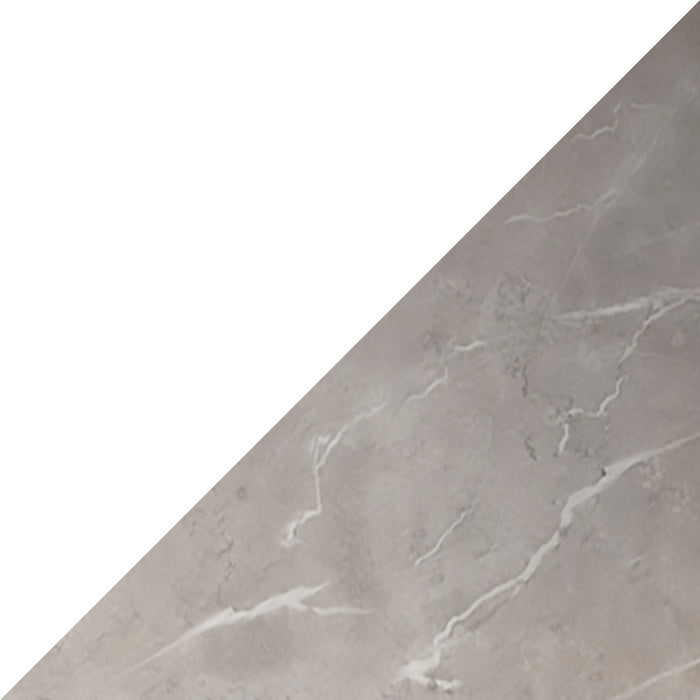 Marla 47.25\" Modern Coffee Table with Shelf - White and Grey with Marble Look