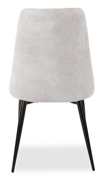 Miya Dining Chair with Polyester Fabric, Metal - Grey