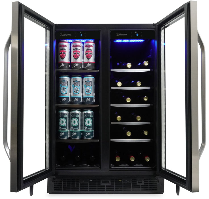 Silhouette Emmental 23.8\" 5.1 Cu. Ft. French-Door Beverage Centre / Wine Cooler - Stainless Steel - SBC051D1BSS