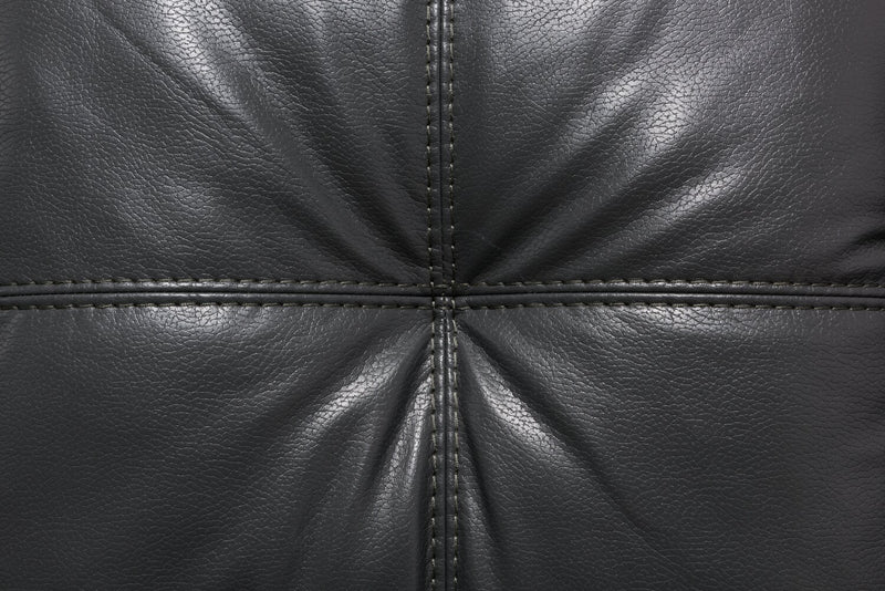 Made in Canada Addison 63\" Leather-Look Fabric Loveseat with Removable Seat Cushions and Tufting - Grey