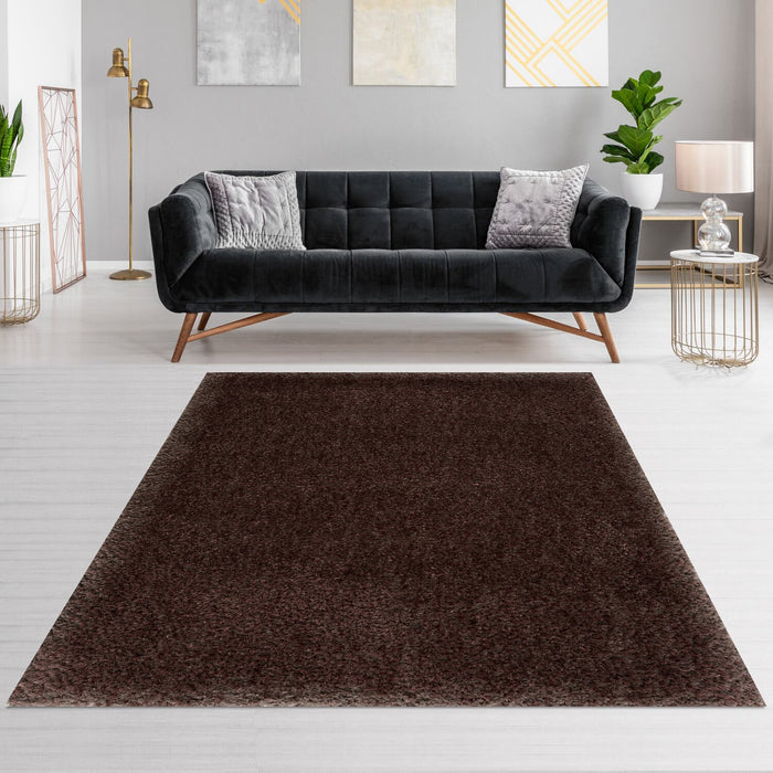 Lawson Coffee Shag Area Rug - 5' x 7'