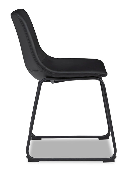 Cole Dining Chair with Vegan Leather Fabric, Metal - Black