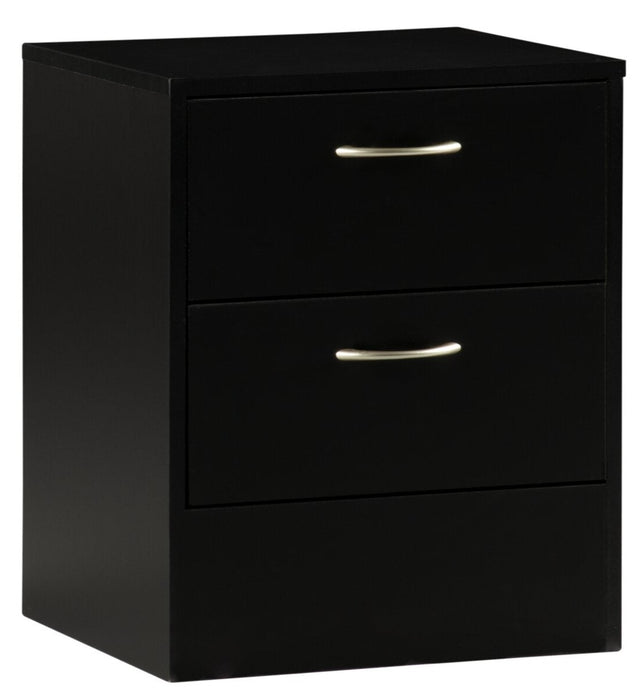 Arlo Bedside 2-Drawer Nightstand, 18.3\"W x 22\"H, Made in Canada - Black