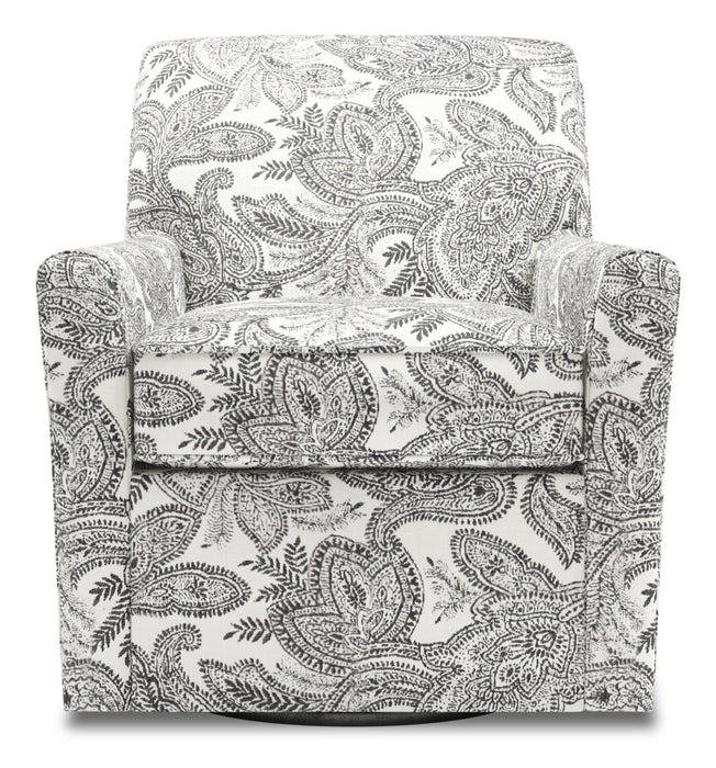 Made in Canada Sofa Lab Customizable Swivel 31\" Fabric Accent Chair - Dalmatian Multicolour