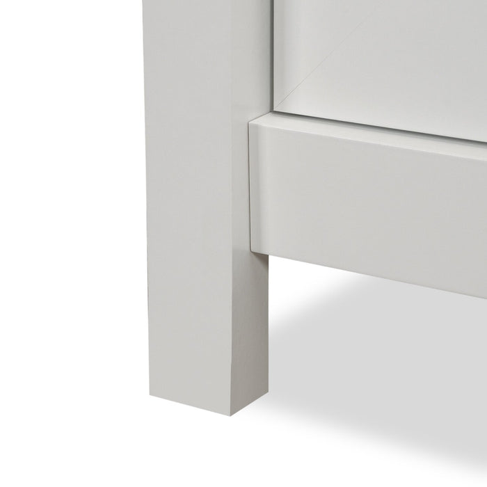 Cayla 59.06\" L-Shaped Office Desk with File Drawer - Soft White