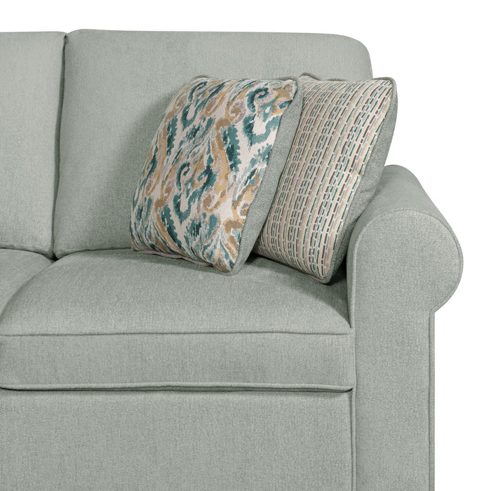 Scott Living Haven 2-Piece Left-Facing Chenille Fabric Sleeper Sectional with Storage Chaise - Seafoam Blue