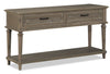 Winston 54\" Rustic Sofa Table with Storage and Shelf - Light Brown with Driftwood Finish