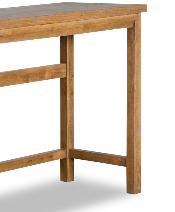 Rhett 66\" Modern Sofa Table with Shelf - Light Brown Oak