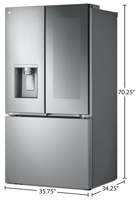 LG 36\" 31 Cu. Ft. French-Door Standard-Depth MAX™ Refrigerator - Smudge Proof Stainless Steel - LRYKS3106S