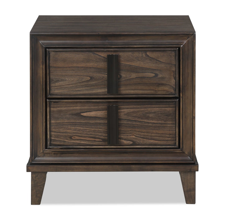 Kane Bedside 2-Drawer Nightstand, 26.3\"W x 28.6\"H - Brown